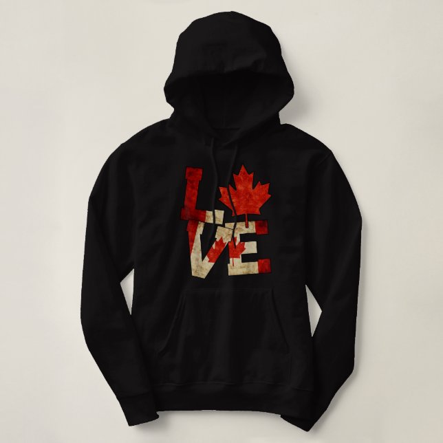 Canada Love Maple Leaf Patriotic Hoodie (Design Front)