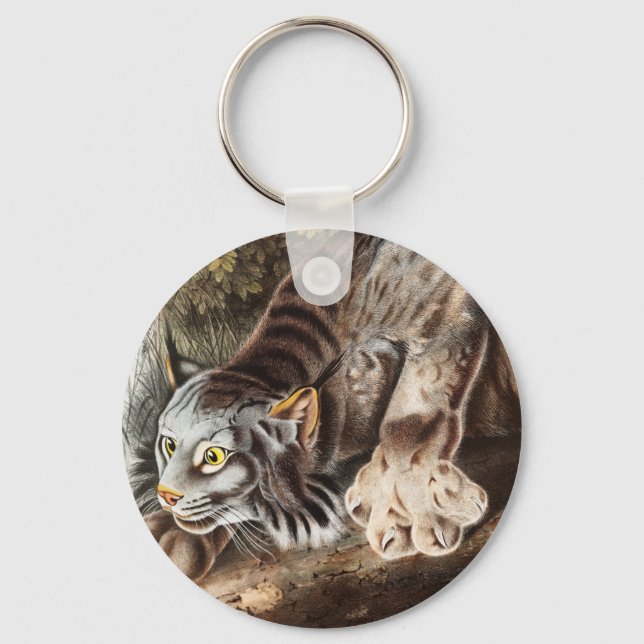 Canada Lynx (Lynx Canadensis) Illustration Keychain (Front)
