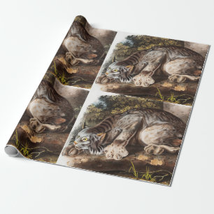 Canada Lynx (Lynx Canadensis) Illustration Wrapping Paper