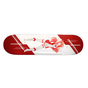 Canada Manga Anime girl dressed in Flag Skateboard Deck