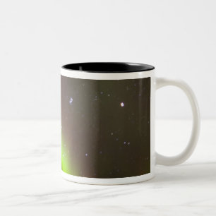 Canada, Manitoba, Churchill. Aurora Borealis Two-Tone Coffee Mug