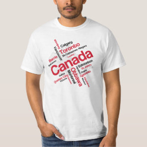 Canada Map Cities T-Shirt