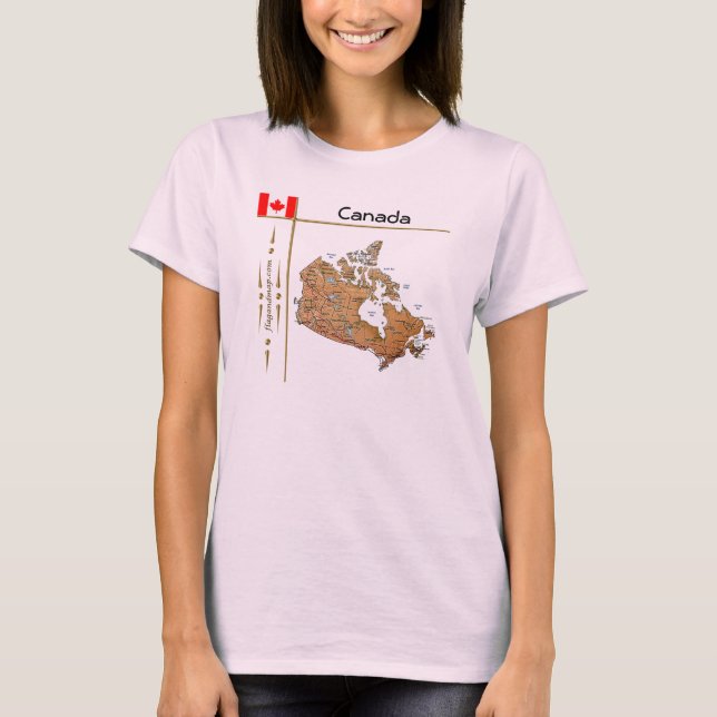 Canada Map + Flag + Title T-Shirt (Front)