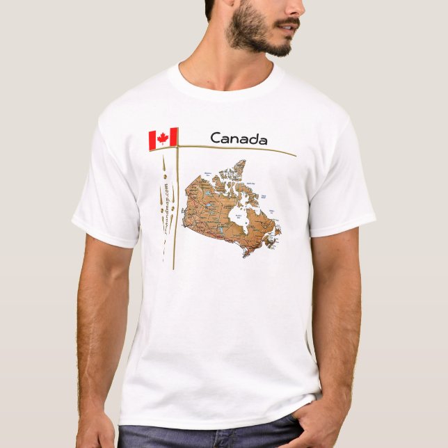 Canada Map + Flag + Title T-Shirt (Front)