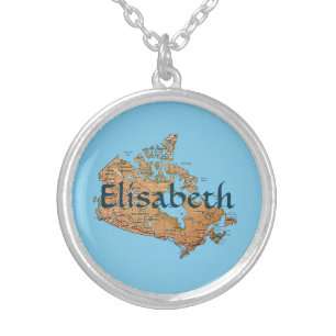Canada Map + Name Necklace