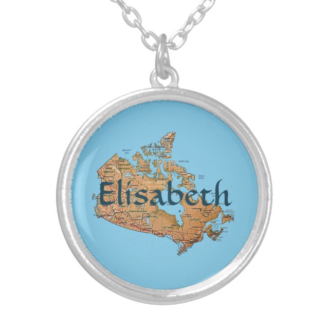 Canada Map + Name Necklace (Front)