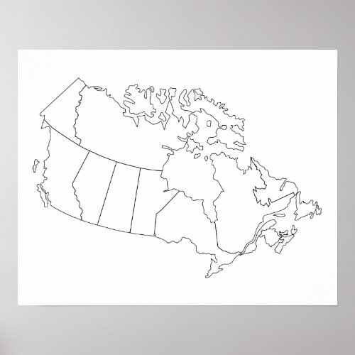 Canada Map Outline Poster
