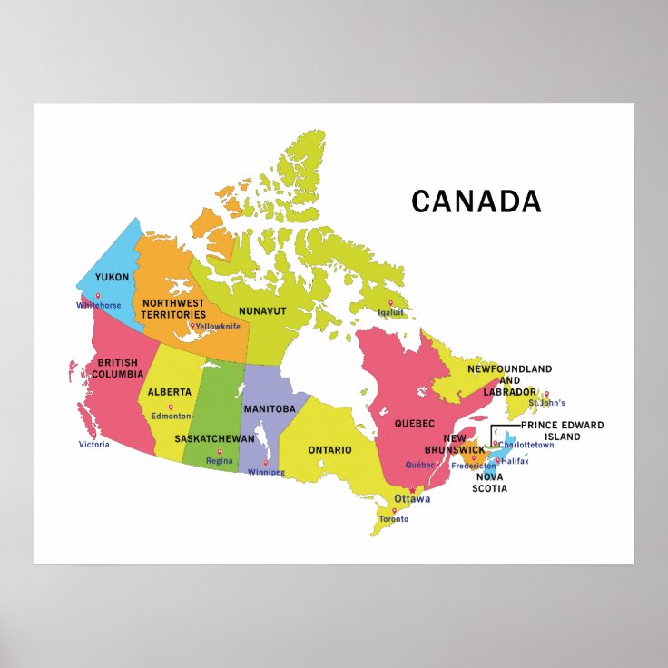 Canada Map poster | Zazzle