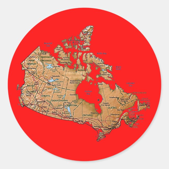 Canada Map Sticker (Front)