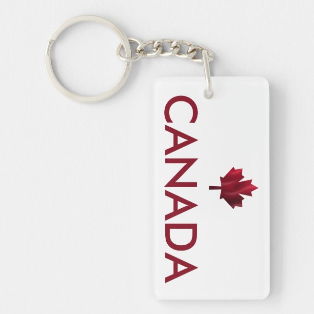 Canada Maple Leaf and Name Keychain (Front)