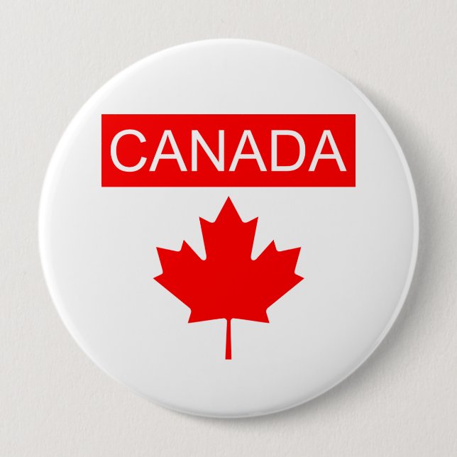 Canada Maple Leaf  Button (Front)