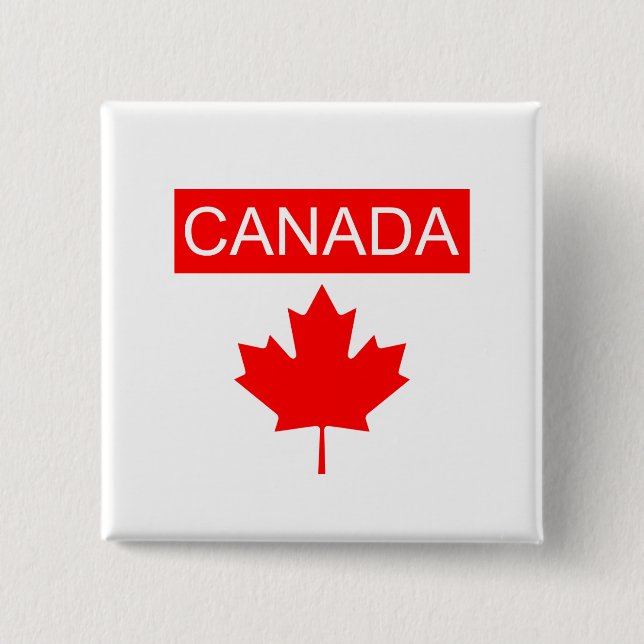 Canada Maple Leaf  Button (Front)
