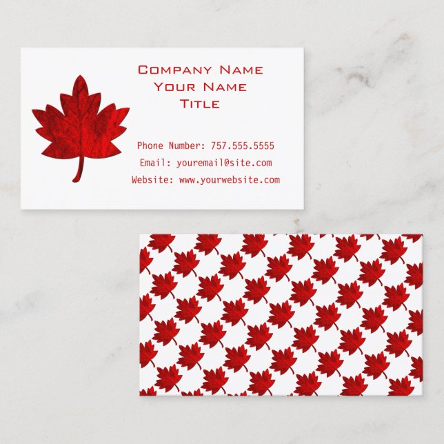 Canada-Maple Leaf by Shirley Taylor Business Card (Front/Back)