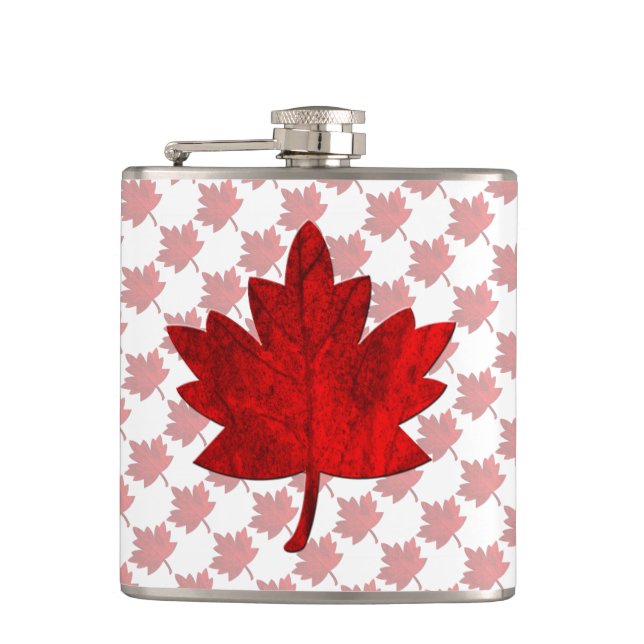 Canada-Maple Leaf by Shirley Taylor Hip Flask (Front)