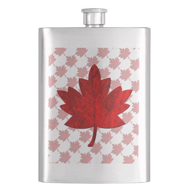 Canada-Maple Leaf by Shirley Taylor Hip Flask (Front)