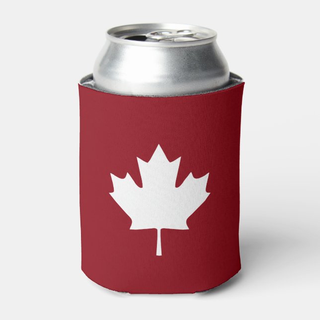 Canada Maple Leaf Can Cooler - Reverse Colors (Can Front)