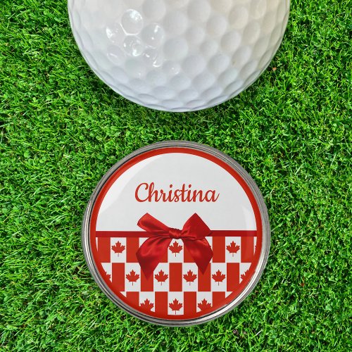 Canada Maple Leaf Canadian Flag Pattern Name Golf Ball Marker