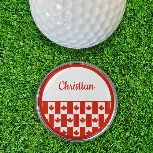 Canada Maple Leaf Canadian Flag Pattern Name Golf Ball Marker