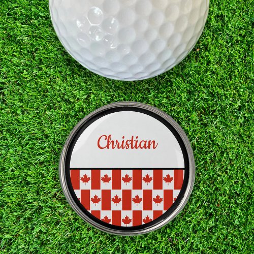 Canada Maple Leaf Canadian Flag Pattern Name Golf Ball Marker