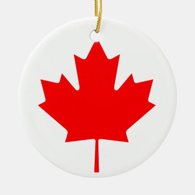 Canada Maple Leaf Ceramic Ornament (Front)