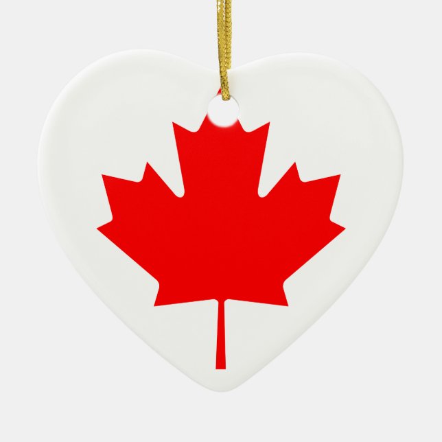 Canada Maple Leaf Ceramic Ornament (Front)