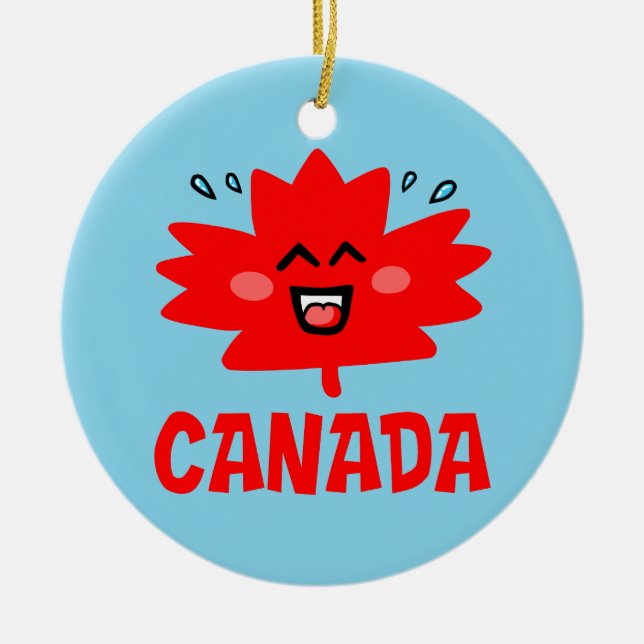 Canada Maple Leaf Ceramic Ornament (Front)