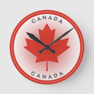 Canada Maple Leaf Circle Shape Round Clock