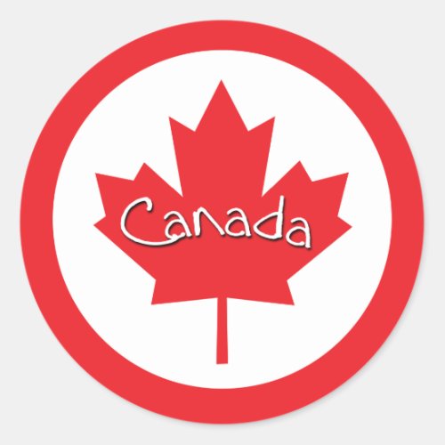 Canada Maple Leaf Classic Round Sticker