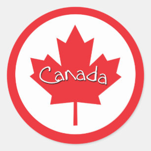 Canada Maple Leaf Classic Round Sticker