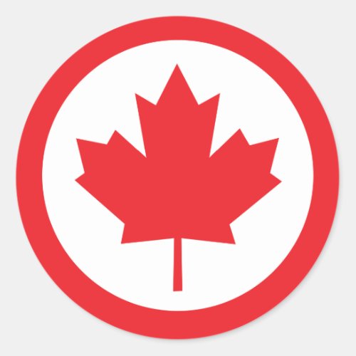 Canada Maple Leaf Classic Round Sticker