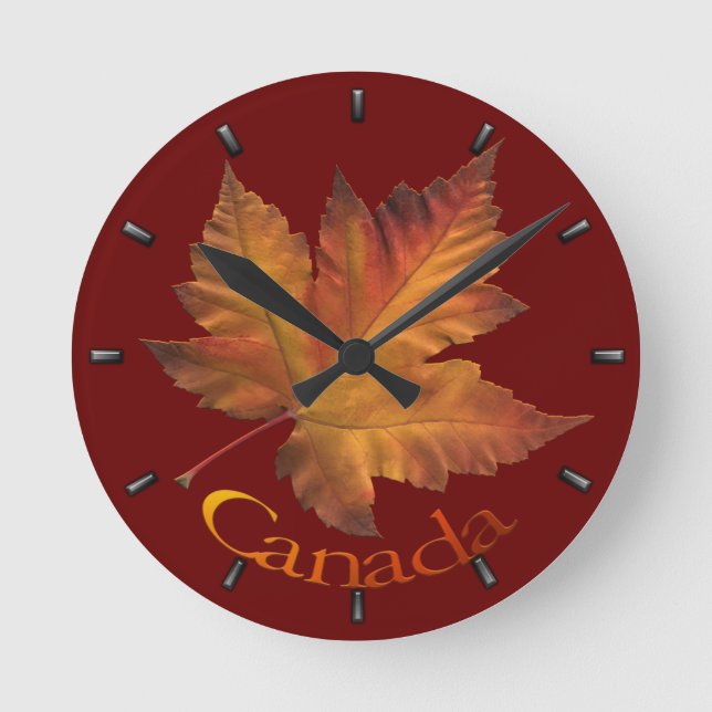 Canada Maple Leaf Clock Canada Souvenir Wall Clock (Front)