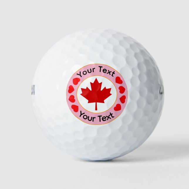 Canada Maple Leaf Customized Message Golf Balls (Front)