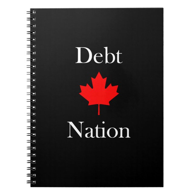 Canada Maple Leaf Debt Nation Dark Color Notebook (Front)