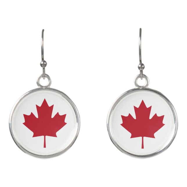 Canada Maple Leaf Drop Earrings (Front)