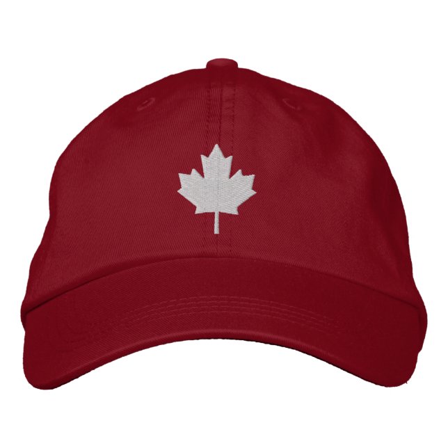 Canada Maple Leaf Embroidered Baseball Cap (Front)