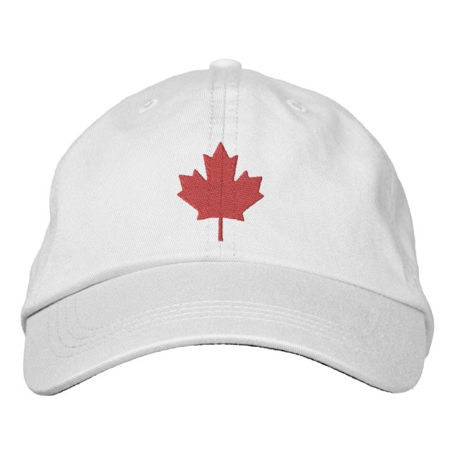Canada Maple Leaf Embroidered Baseball Hat (Front)