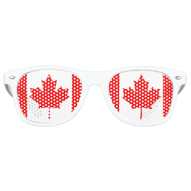Canada Maple Leaf Flag Colors Retro Sunglasses (Front)