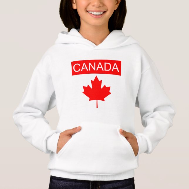 Canada Maple Leaf Girl's Hoodie (Front)