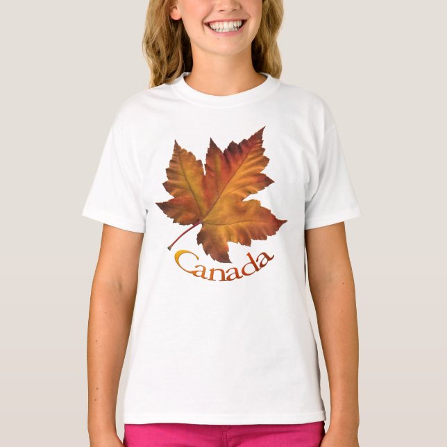Canada Maple Leaf Girl's T-shirt Canada Souvenir (Front)