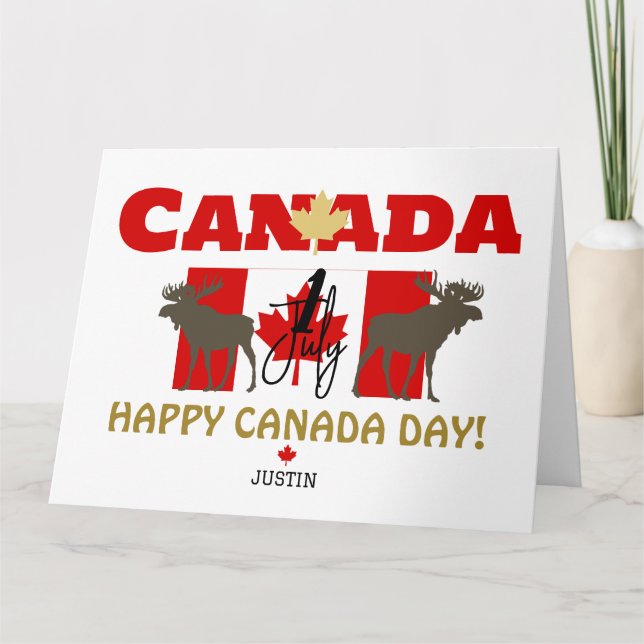 Canada Maple Leaf, Happy canada day, 1st of July Card (Front)