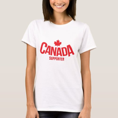 Canada maple leaf ladies supporter t_shirt