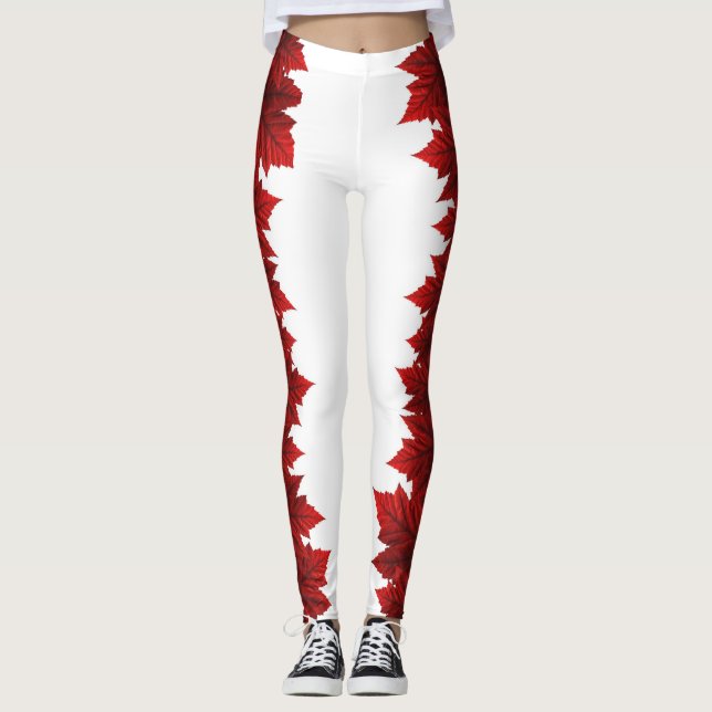 Canada Maple Leaf Leggings Autumn Leaves Leggings (Front)