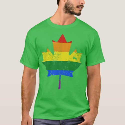 Canada Maple Leaf LGBTQ Gay Pride Equality T_Shirt
