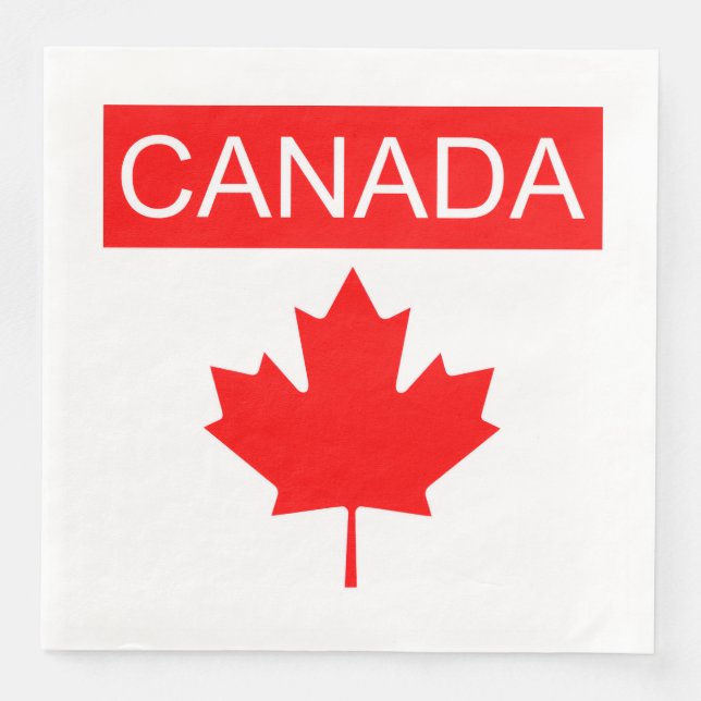 Canada Maple Leaf  Paper Dinner Napkins (Front)