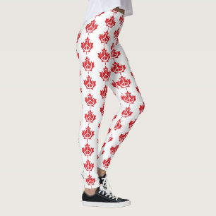 Canada Maple Leaf Peace Symbol Patriotic Free Leggings