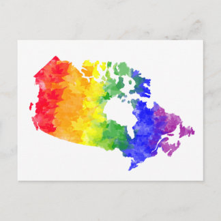 Canada Maple Leaf Rainbow Pride postcard
