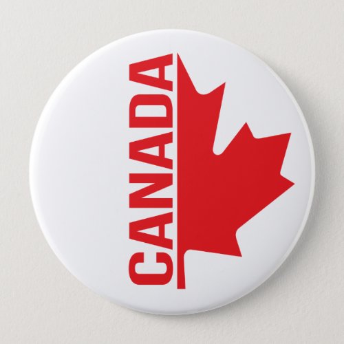 Canada maple leaf red white pin button