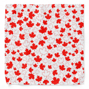 Canada Maple Leaf Red White Random Pattern Bandana