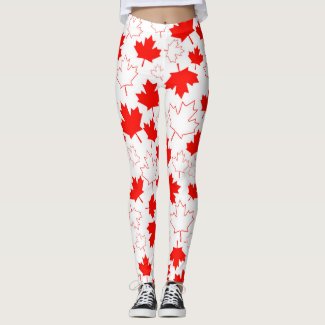 Canada Maple Leaf Red White Random Pattern