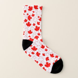 Canada Maple Leaf Red White Random Pattern